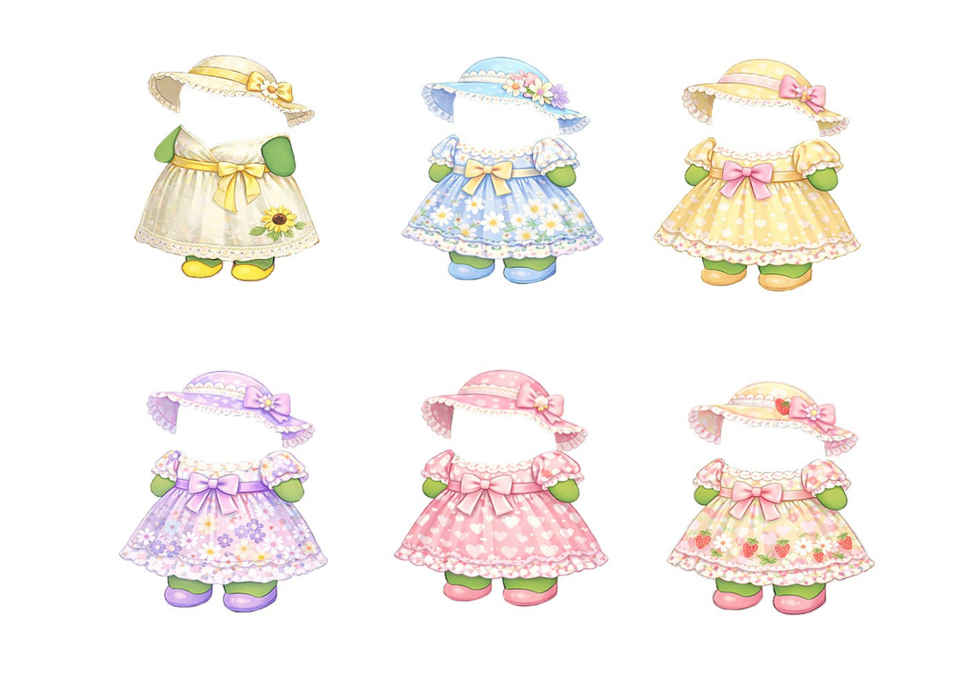 Printable paper doll dresses for Bean