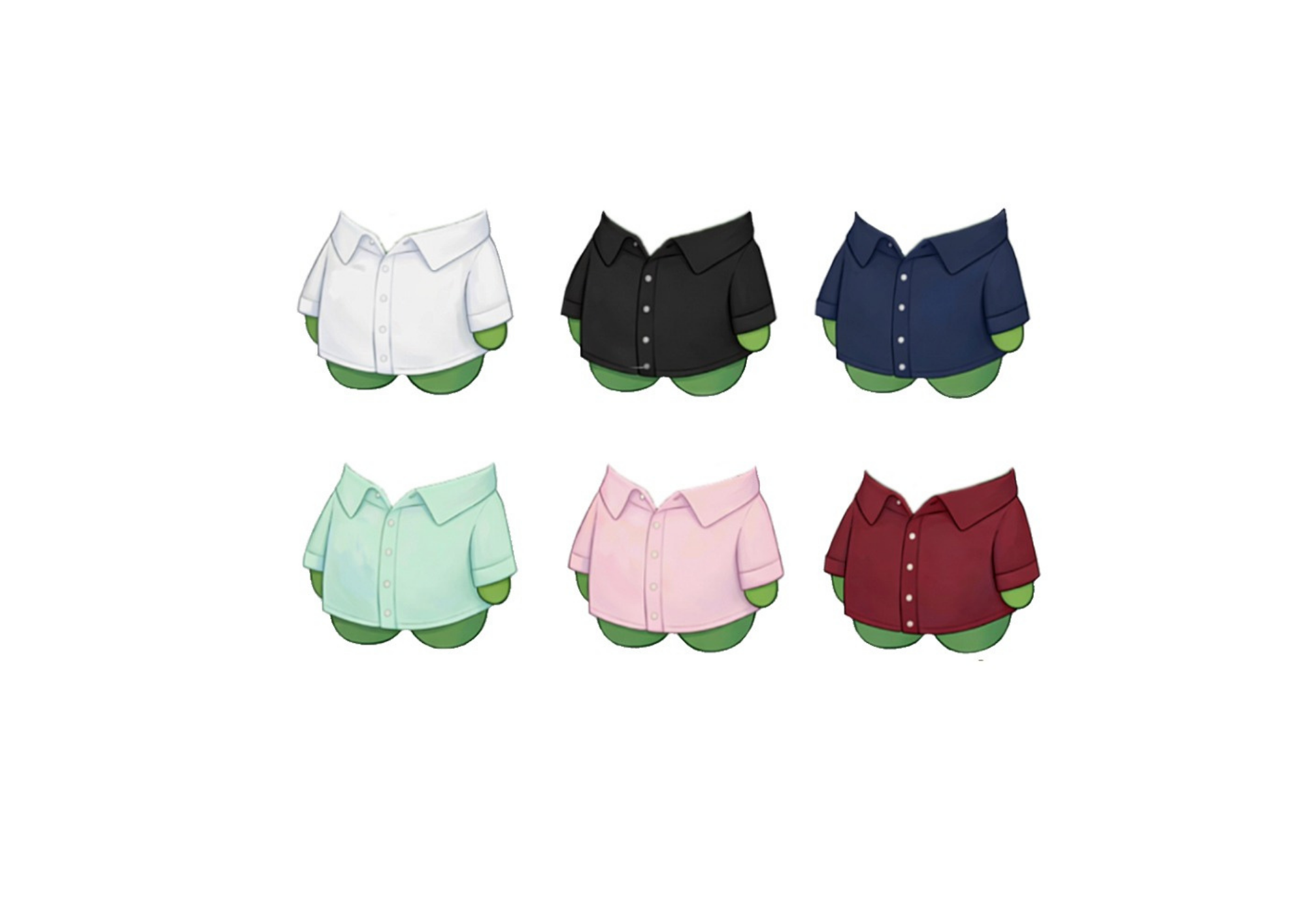 Printable paper doll dress shirts for Bean